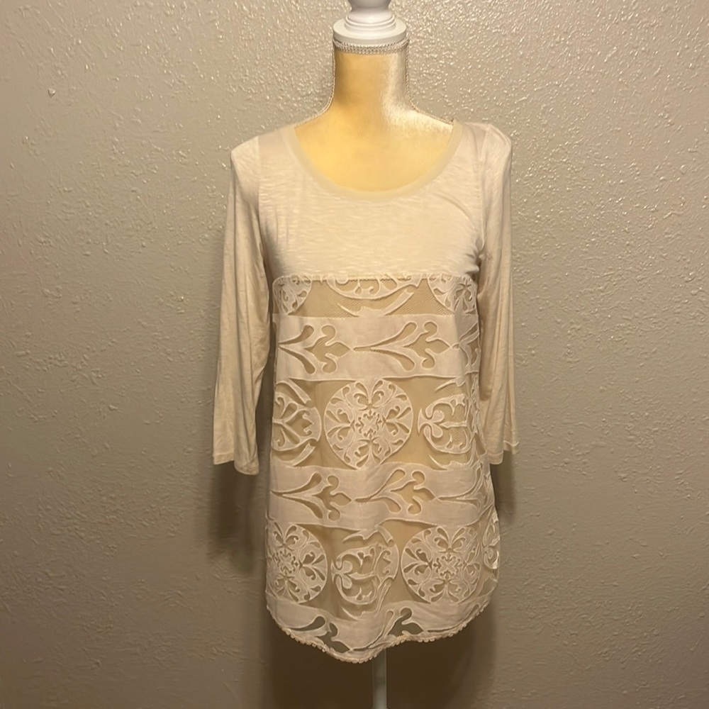 NWT Anthropologie Meadow Rue Capriccio Lace Tunic Top Size S
